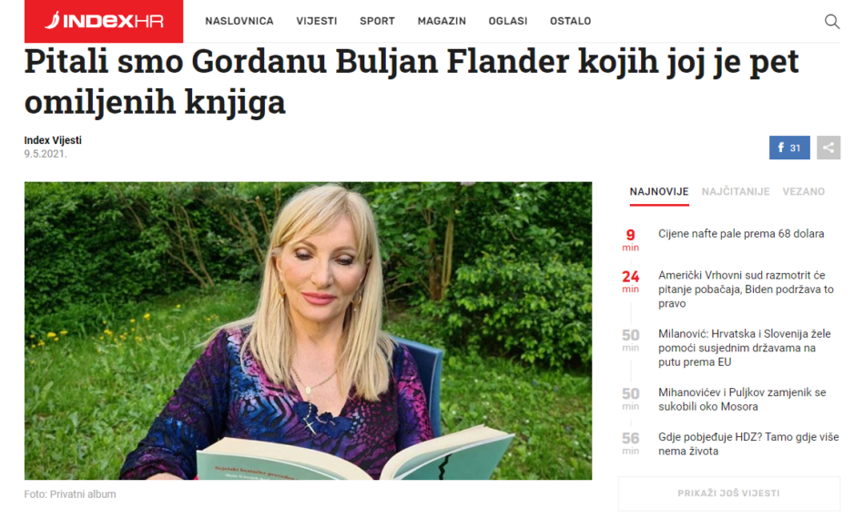 Pitali smo Gordanu Buljan Flander kojih joj je pet omiljenih knjiga (Index)